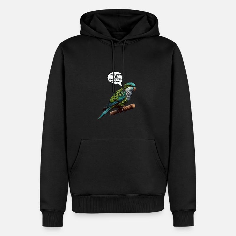 Perroquet Quaker Moine Perruche - Sweat à capuche Premium bio Homme - noir