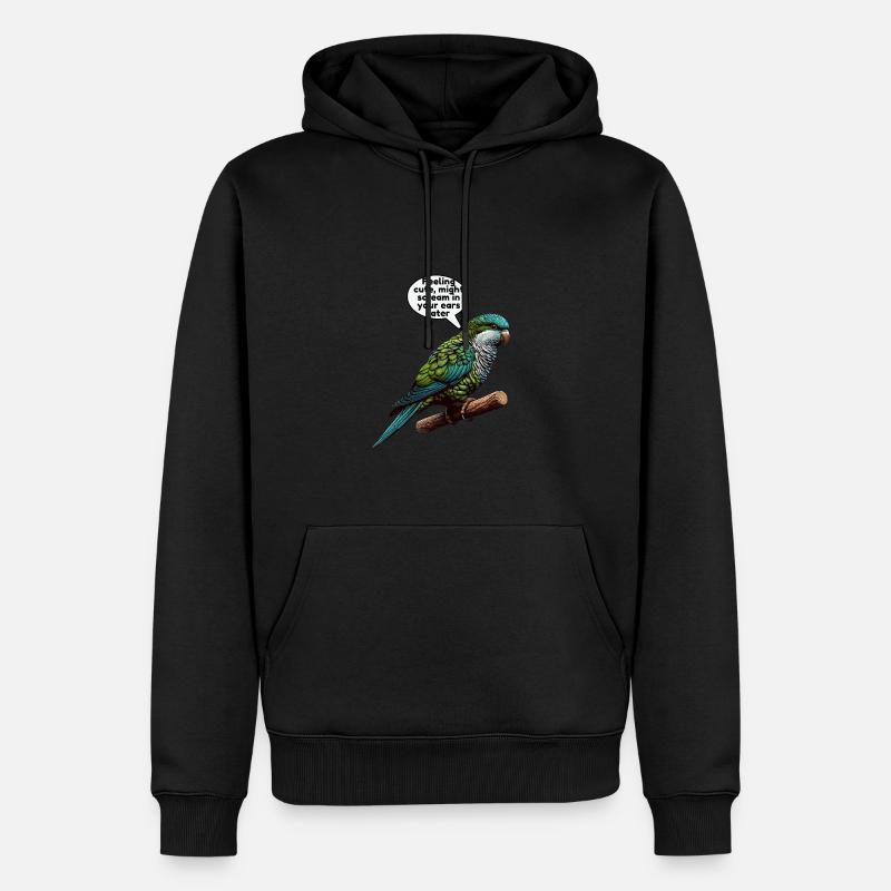 Perroquet Quaker Moine Perruche - Sweat à capuche Premium bio Homme - noir