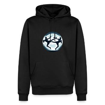 Image de Muay Thaï - Sweat à capuche Premium bio Homme - noir - Devant - Nico (187cm)