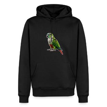 Conure à joues vertes dessin Conure perroquet - Sweat à capuche Premium bio Homme - noir - Devant - Nico (187cm)