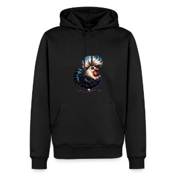 Poulet à crête polonais Poulet polonais - Sweat à capuche Premium bio Homme - noir - Devant - Nico (187cm)