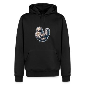 Silkie Chicken Fluffy Silky Chicken Drawing - Men’s Premium Organic Hoodie - black - Front - Nico (187cm)