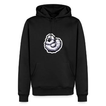 Silkie Chicken Fluffy Chicken Silkies - Men’s Premium Organic Hoodie - black - Front - Nico (187cm)
