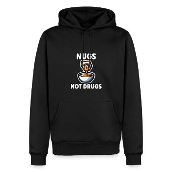 Croquettes de poulet drôle pépite de poulet dessin - Sweat à capuche Premium bio Homme - noir - Devant - Nico (187cm)