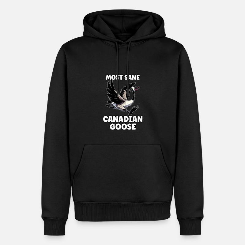 Drôle de mème d’oie canadienne - Sweat à capuche Premium bio Homme - noir