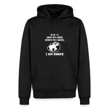 Drôle de pingouin disant paresseux personne cadeau - Sweat à capuche Premium bio Homme - noir - Devant - Nico (187cm)