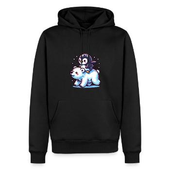 Pingouin et ours polaire cadeau - Sweat à capuche Premium bio Homme - noir - Devant - Nico (187cm)