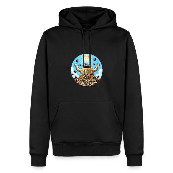 Lustiges Atheist Fliegende Spaghettimonster - Männer Premium Bio Hoodie - Schwarz - Vorne - Nico (187cm)