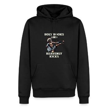 Lustiger Muay Thai Spruch Herr Jesus Christliches Geschenk - Männer Premium Bio Hoodie - Schwarz - Vorne - Nico (187cm)