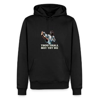 Lustiger Muay Thai Herr Jesus sagt christliches Geschenk - Männer Premium Bio Hoodie - Schwarz - Vorne - Nico (187cm)