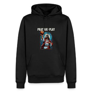 Drôle de conception de basket-ball Jésus Christian cadeau - Sweat à capuche Premium bio Homme - noir - Devant - Nico (187cm)