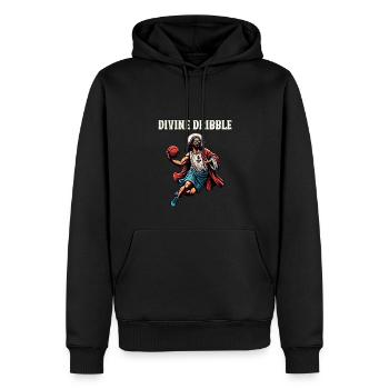 Drôle de cadeau de basket-ball de Jésus - Sweat à capuche Premium bio Homme - noir - Devant - Nico (187cm)