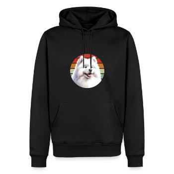 Chien Samoyède Cadeaux Mignon Samoyède Chien Graphique - Sweat à capuche Premium bio Homme - noir - Devant - Nico (187cm)