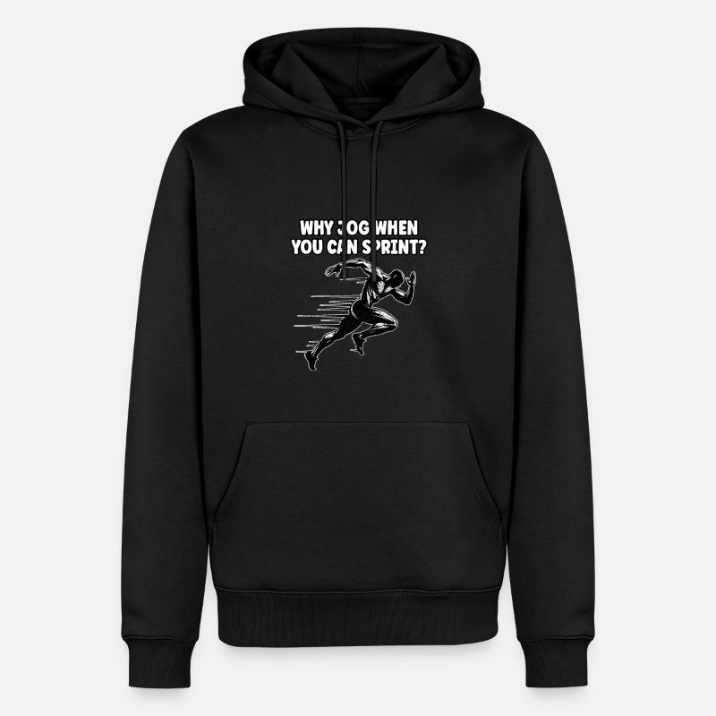 Bahnläufer Sprinter Sprint 100m Sprinter - Männer Premium Bio Hoodie - Schwarz