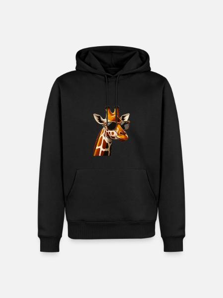 Girafes drôles dessiné girafe cadeau - Sweat à capuche Premium bio Homme - noir