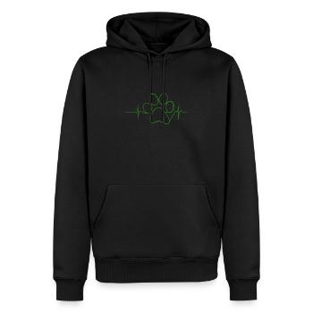 Dogrhythmus - Männer Premium Bio Hoodie - Schwarz - Vorne - Nico (187cm)