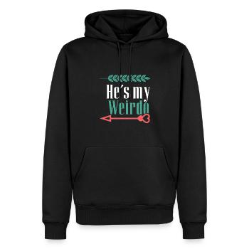 C’est mon couple fou - Sweat à capuche Premium bio Homme - noir - Devant - Nico (187cm)