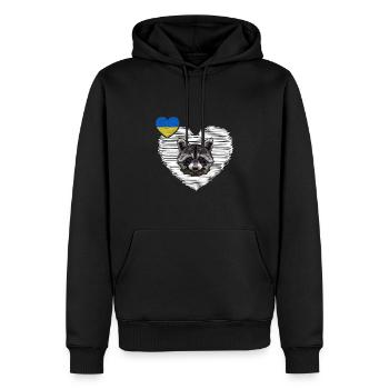 UKRAINE Cherson waschbär "the cherson raccoon" - Männer Premium Bio Hoodie - Schwarz - Vorne - Nico (187cm)