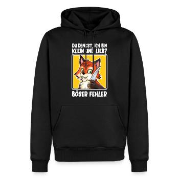 "Du denkst ich bin Lieb - Böser Fehler" Fuchs - Männer Premium Bio Hoodie - Schwarz - Vorne - Nico (187cm)