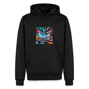 Schweiz - Männer Premium Bio Hoodie - Schwarz - Vorne - Nico (187cm)