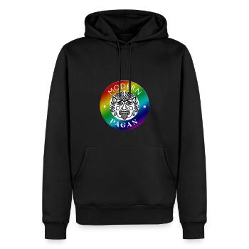 Der moderne Heide - Männer Premium Bio Hoodie - Schwarz - Vorne - Nico (187cm)