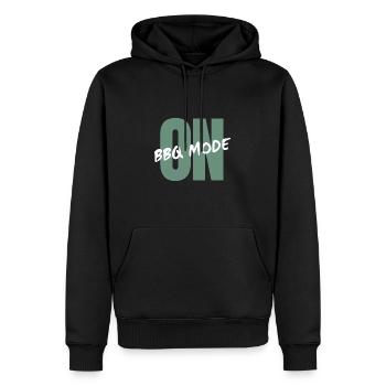BBQ Mode – ON Grill Shirt - Männer Premium Bio Hoodie - Schwarz - Vorne - Nico (187cm)