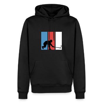 Hockey Feldhockey Hockeyspieler retro Penalty - Männer Premium Bio Hoodie - Schwarz - Vorne - Nico (187cm)