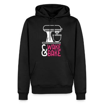 Réveillez-vous et faites cuire - Sweat à capuche Premium bio Homme - noir - Devant - Nico (187cm)