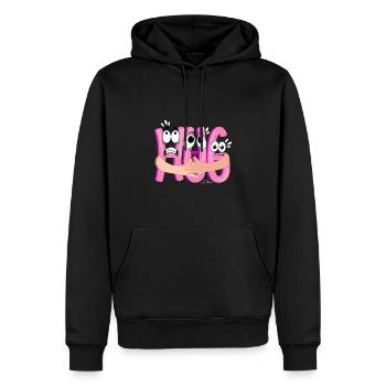 Pink Cartoon Kuscheln - Humorvoll - Männer Premium Bio Hoodie - Schwarz - Vorne - Nico (187cm)