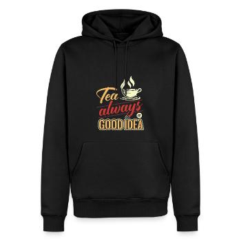Tee ist immer eine Gute Idee, Tee Liebhaber - Männer Premium Bio Hoodie - Schwarz - Vorne - Nico (187cm)