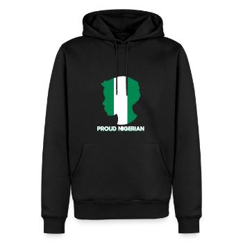 Nigéria Nigérian Afrique Flag Fierté I Cadeau - Sweat à capuche Premium bio Homme - noir - Devant - Nico (187cm)