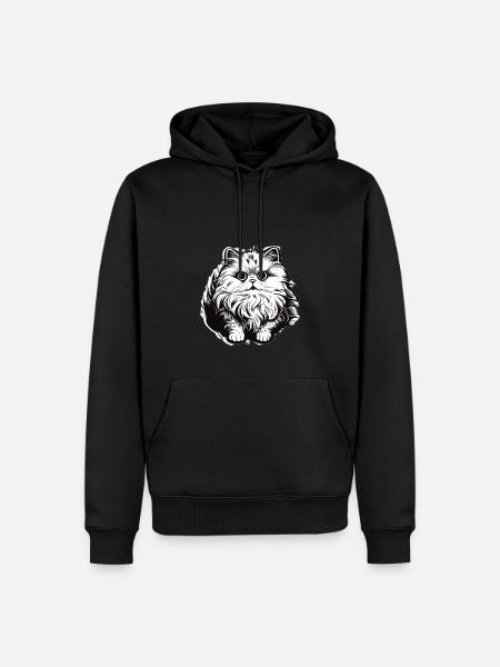 Cute Persian Cat - Männer Premium Bio Hoodie - Schwarz