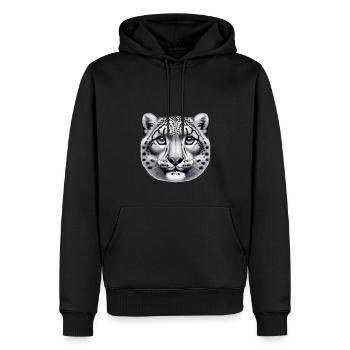 Léopard des neiges Léopard blanc Léopard - Sweat à capuche Premium bio Homme - noir - Devant - Nico (187cm)