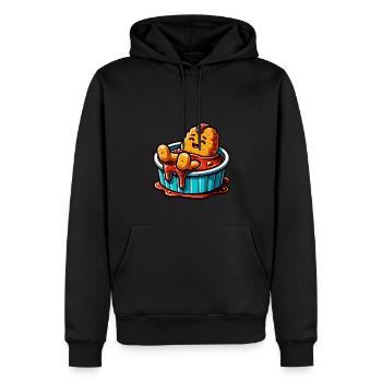 Poulet frit Ailes de poulet Poulet Cadeau - Sweat à capuche Premium bio Homme - noir - Devant - Nico (187cm)