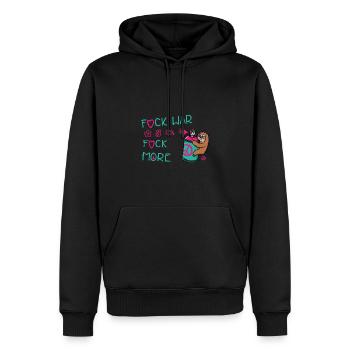 Hippie Sloth | Peace Movement - Men’s Premium Organic Hoodie - black - Front - Nico (187cm)