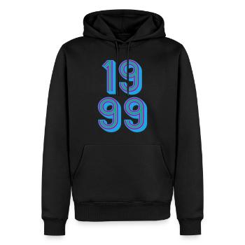 1999 Geburtsjahr | Farben änderbar - Männer Premium Bio Hoodie - Schwarz - Vorne - Nico (187cm)