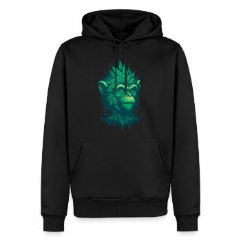 High on Life: Notre style de singe cannabis - Sweat à capuche Premium bio Homme - noir - Devant - Nico (187cm)