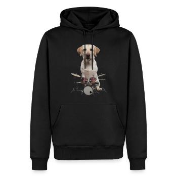 Labrador Schlagzeug - Männer Premium Bio Hoodie - Schwarz - Vorne - Nico (187cm)