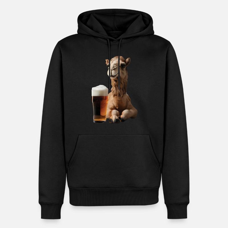 Kamel Bier - Männer Premium Bio Hoodie - Schwarz