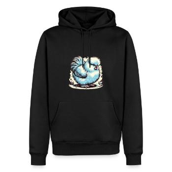 Silkie Chicken Fluffy Chicken Silkies - Men’s Premium Organic Hoodie - black - Front - Nico (187cm)