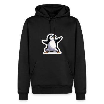 Pingouin de yoga - Sweat à capuche Premium bio Homme - noir - Devant - Nico (187cm)