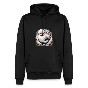 Silkie Chicken Fluffy Chicken Silkies - Men’s Premium Organic Hoodie - black - Front - Nico (187cm)