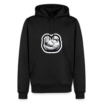 Silkie Chicken Fluffy Chicken Silkies - Men’s Premium Organic Hoodie - black - Front - Nico (187cm)