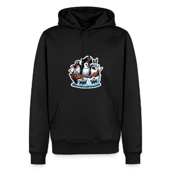 Lustige Pinguine Piraten Pinguin Kinder Geschenk - Männer Premium Bio Hoodie - Schwarz - Vorne - Nico (187cm)