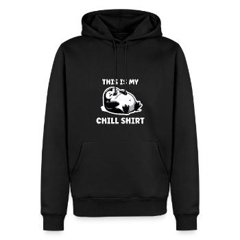 Fettes Pinguin Chill Hemd - Männer Premium Bio Hoodie - Schwarz - Vorne - Nico (187cm)