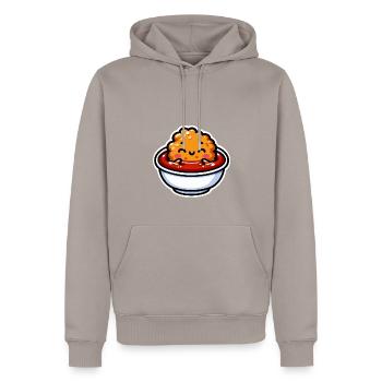 Chicken Nuggets Cute Chicken Nugget - Men’s Premium Organic Hoodie - taupe - Front - Nico (187cm)