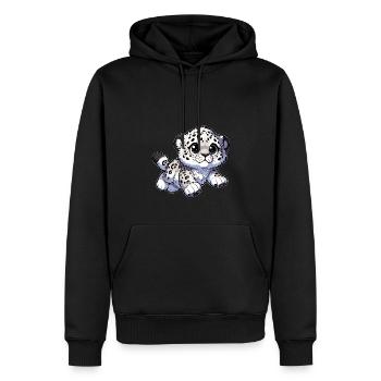 Schneeleopard Leopard Weißer Leopard - Männer Premium Bio Hoodie - Schwarz - Vorne - Nico (187cm)
