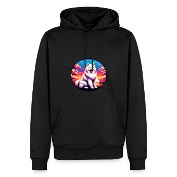 Chien Samoyède Cadeaux Mignon Samoyède Chien Graphique - Sweat à capuche Premium bio Homme - noir - Devant - Nico (187cm)