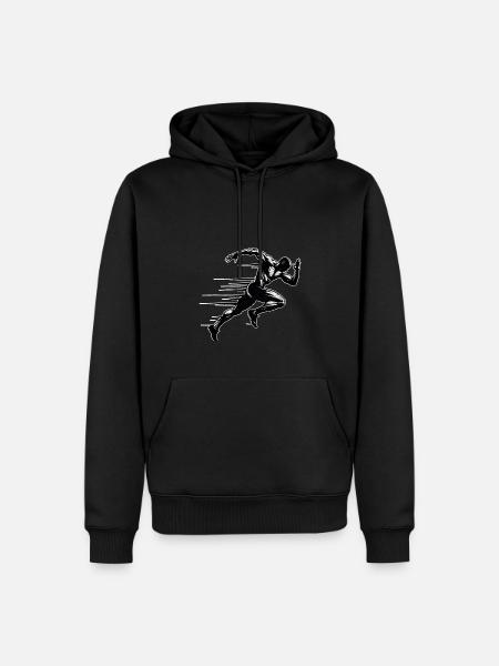 Bahnläufer Sprinter Sprint 100m Sprinter - Männer Premium Bio Hoodie - Schwarz