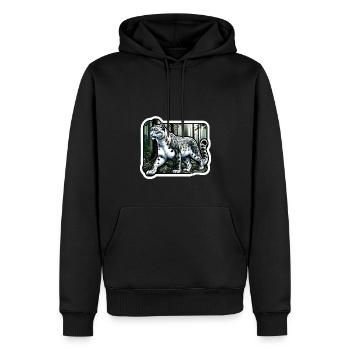 Léopard des neiges Léopard blanc Léopard - Sweat à capuche Premium bio Homme - noir - Devant - Nico (187cm)